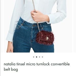 🎈🎈Sold out🎈🎈Kate Spade ♠️ Natalia Tinsel Turnlock Belt Purse